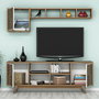 Hanah Home Conjunto de muebles de salón chevron Nogal y crema